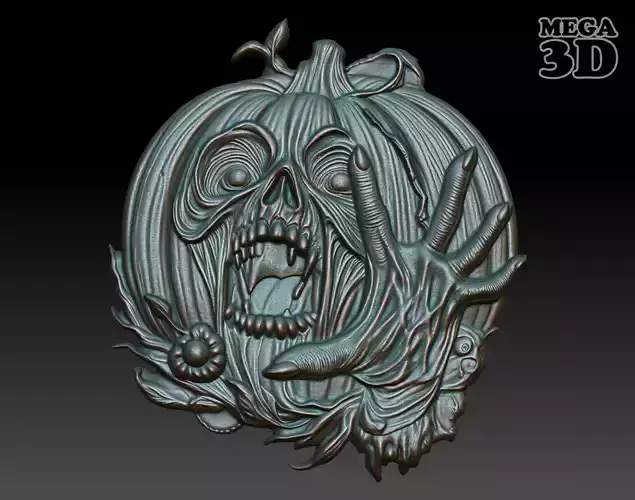Hallloween pumpkin Basrelief 240527 04
