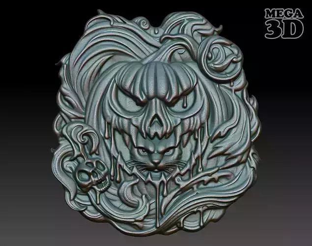 Hallloween pumpkin Basrelief 240527 02