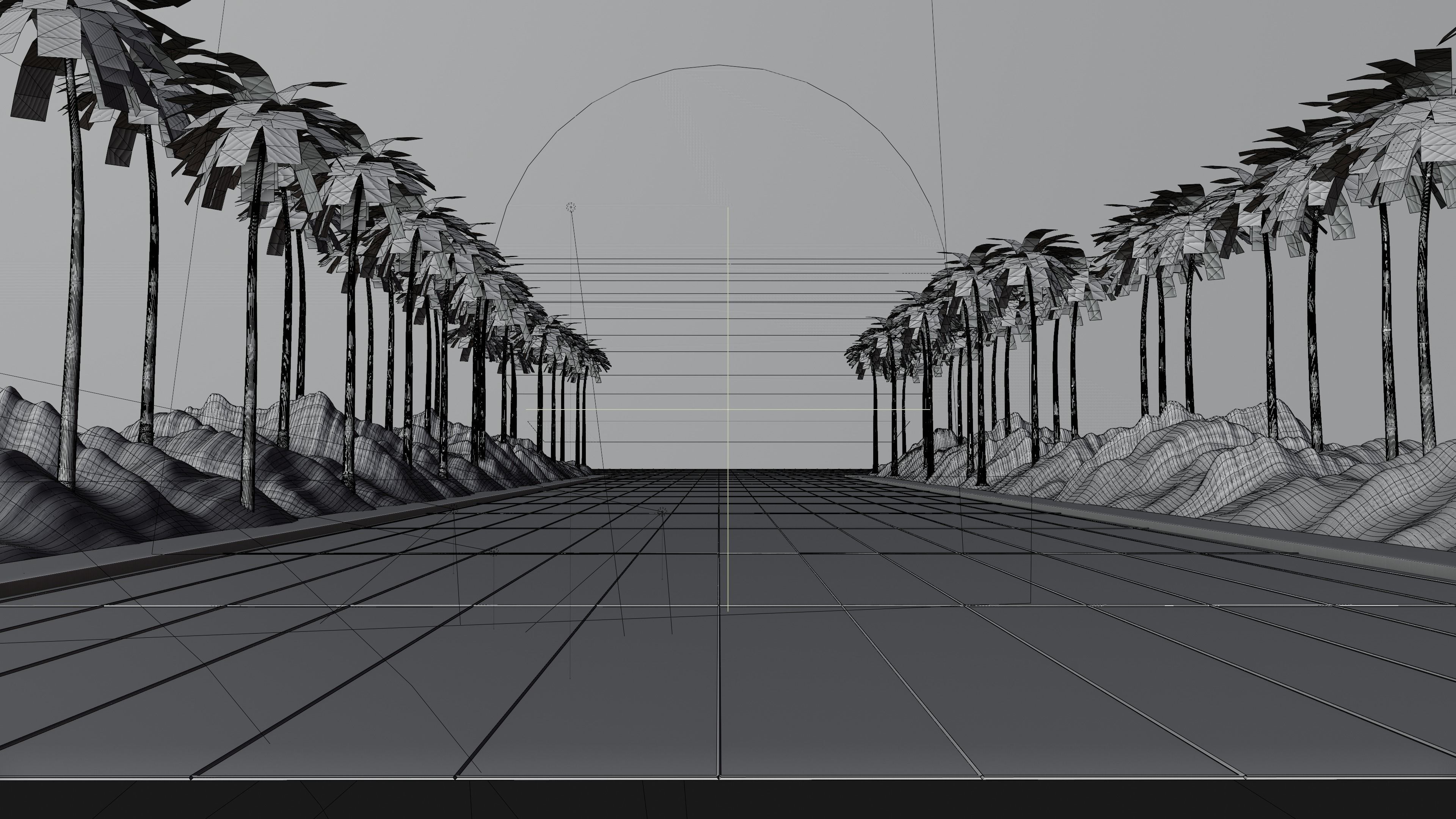 Neon Synthwave Low-poly 3D model_3