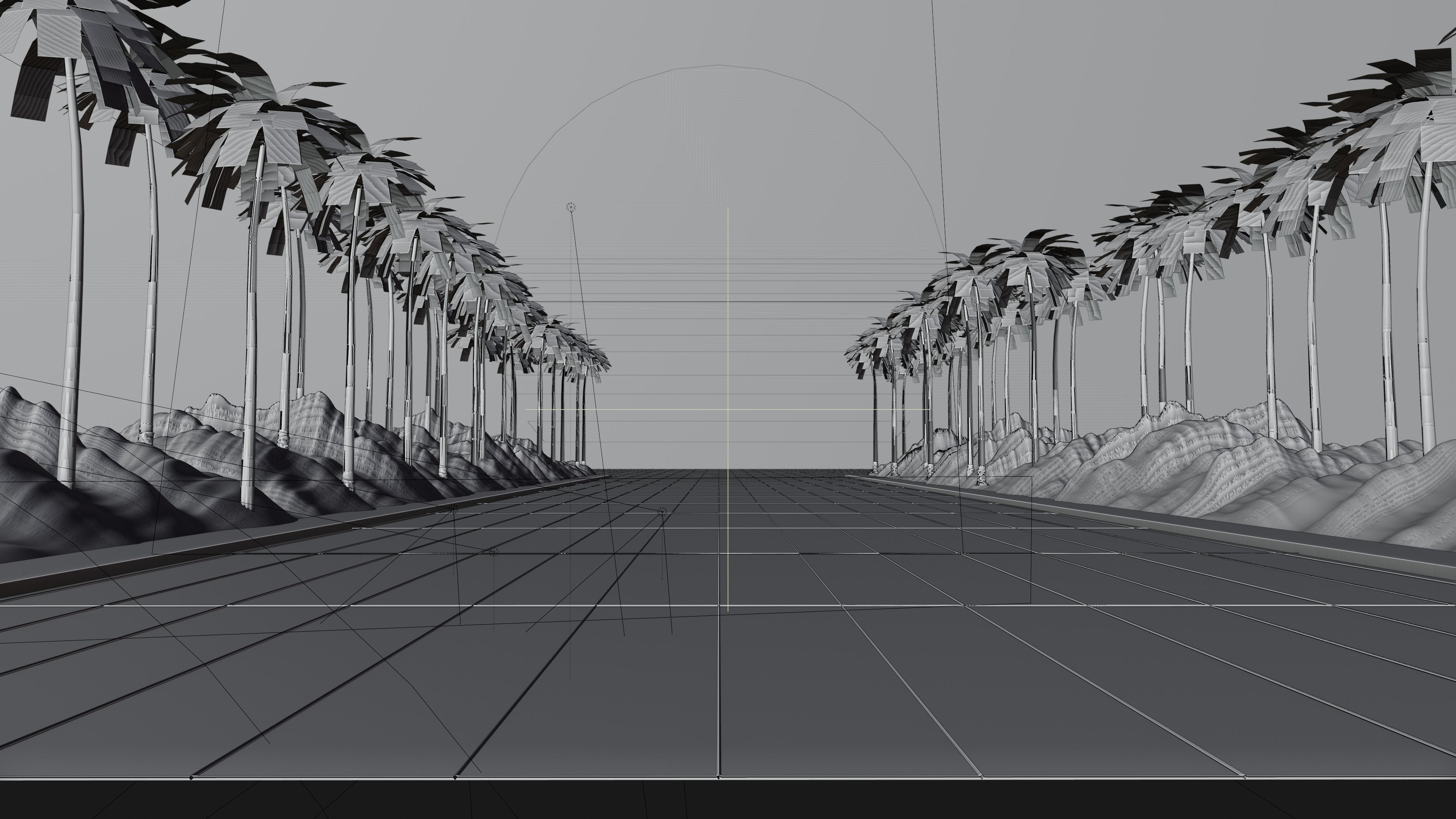 Neon Synthwave Low-poly 3D model_2