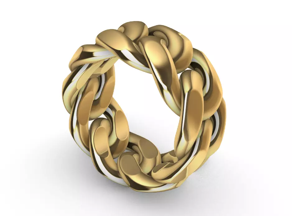 custom heavy 10mm miami cuban ring band US 5 3D print model