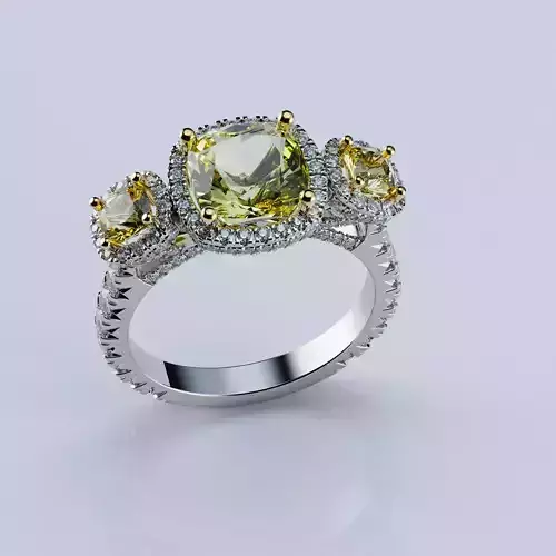 Ring Citrine Cushion Style