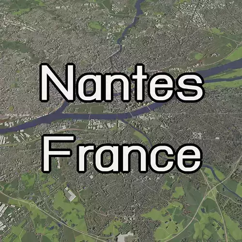 Nantes France - city and urban 3D model