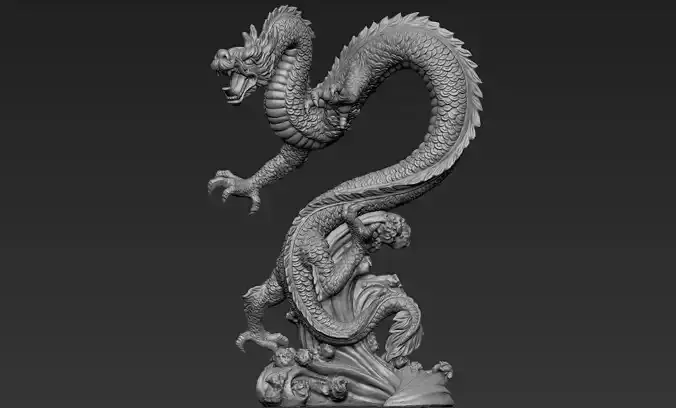 Chinese Dragon Sculpture 3D print model