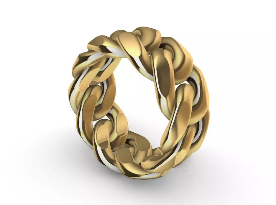 heavy 10mm miami cuban ring band US 6 3D print model