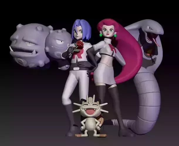 Pokemon Team Rocket James Jessie 3D print model