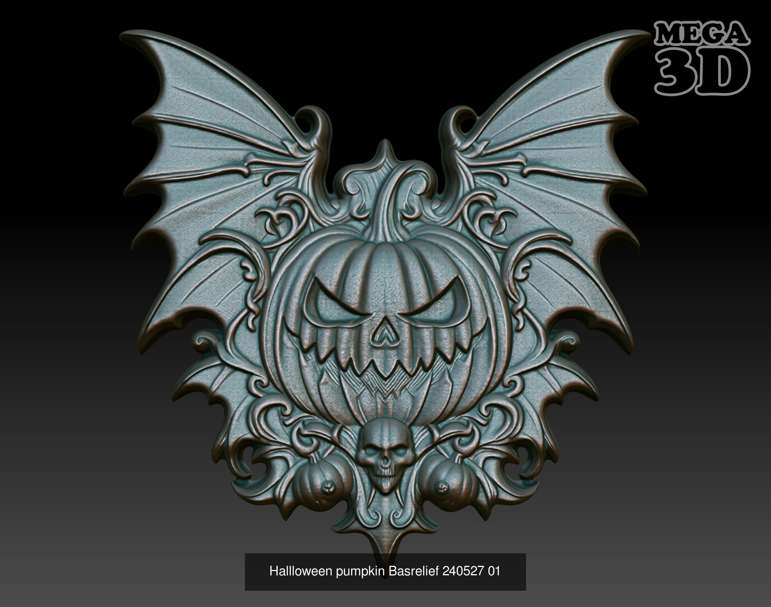Hallloween pumpkin Basrelief Pack 240527 3D Model Collection_9