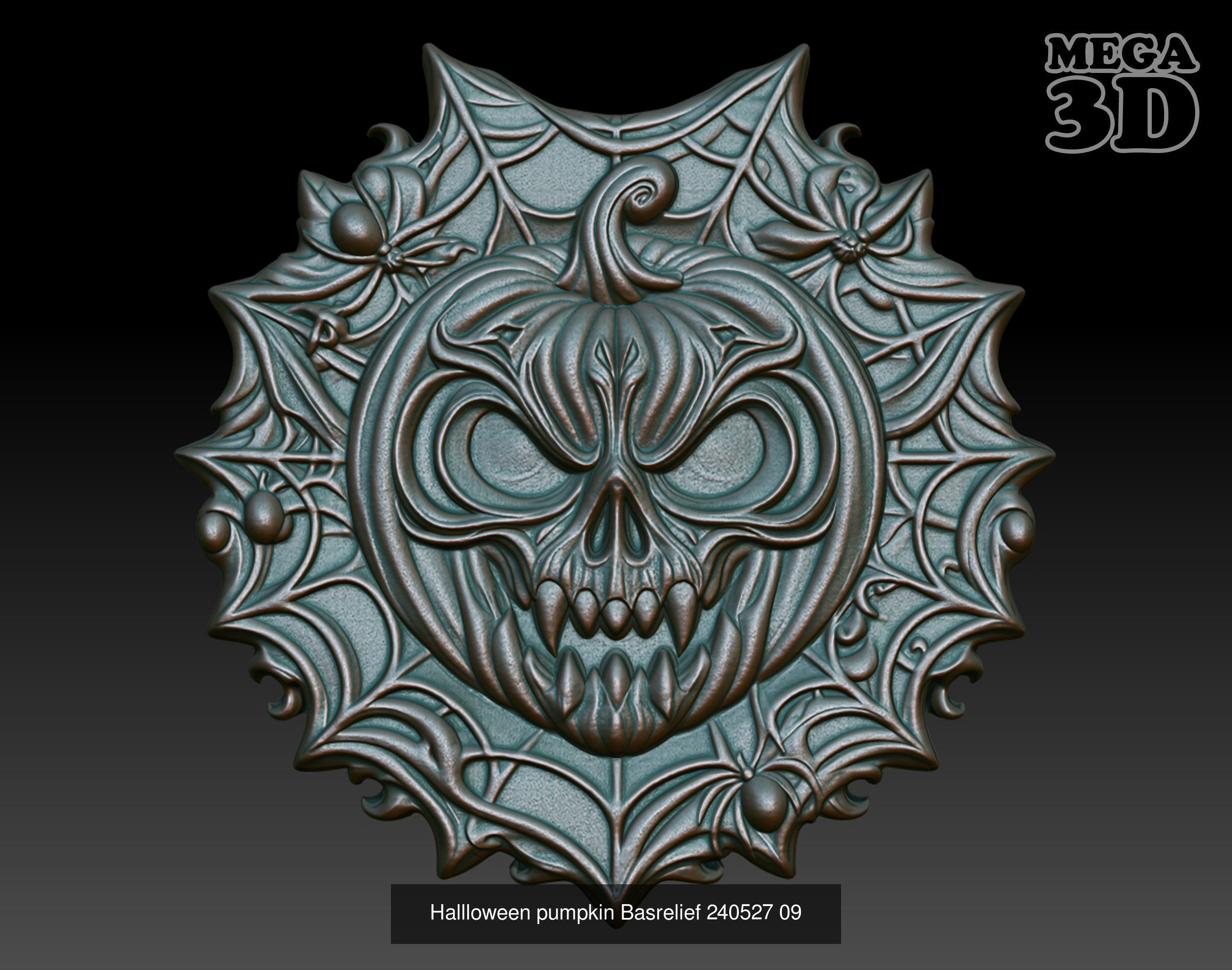 Hallloween pumpkin Basrelief Pack 240527 3D Model Collection_1