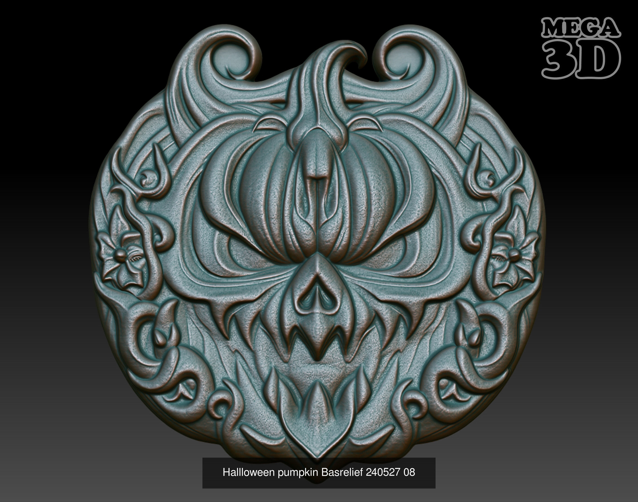 Hallloween pumpkin Basrelief Pack 240527 3D Model Collection_2