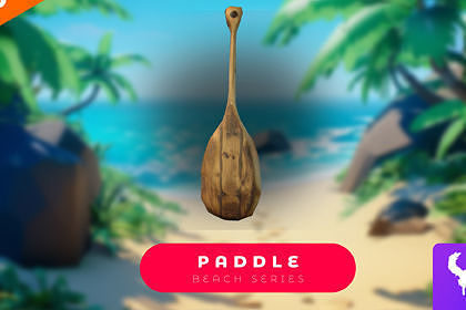 Cartoon Paddle Low-poly 3D model