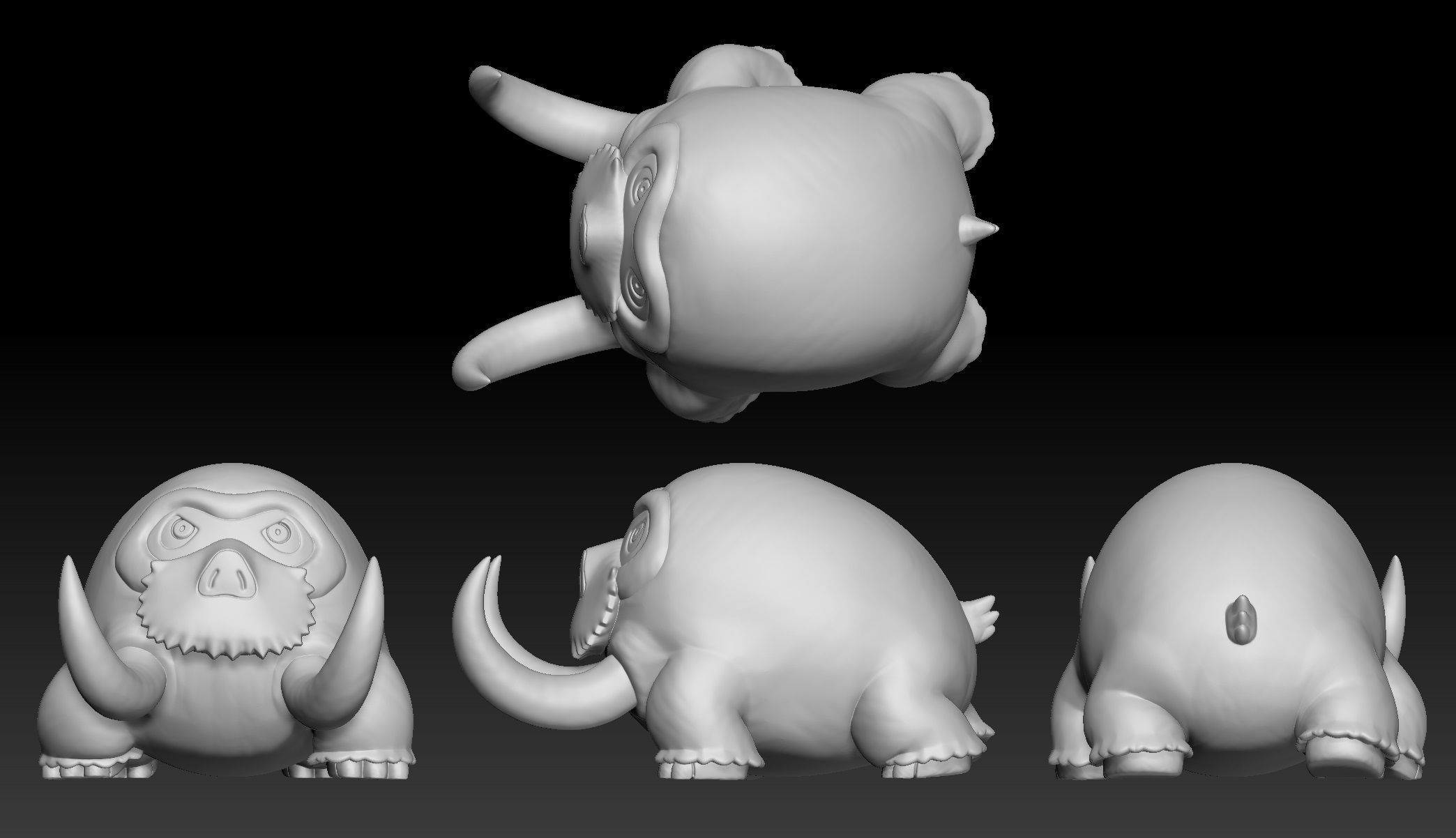 Pokemon Swinub Piloswine Mamoswine 3D print model_3