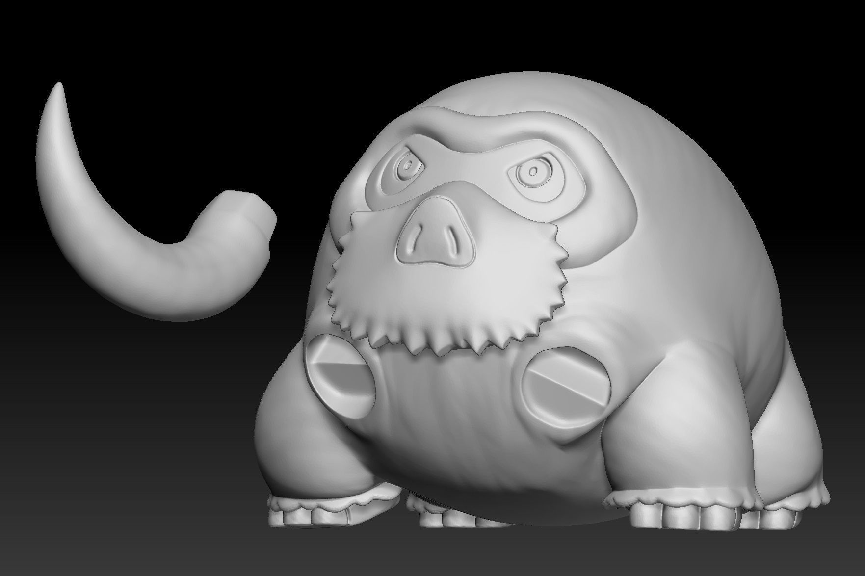 Pokemon Swinub Piloswine Mamoswine 3D print model_4
