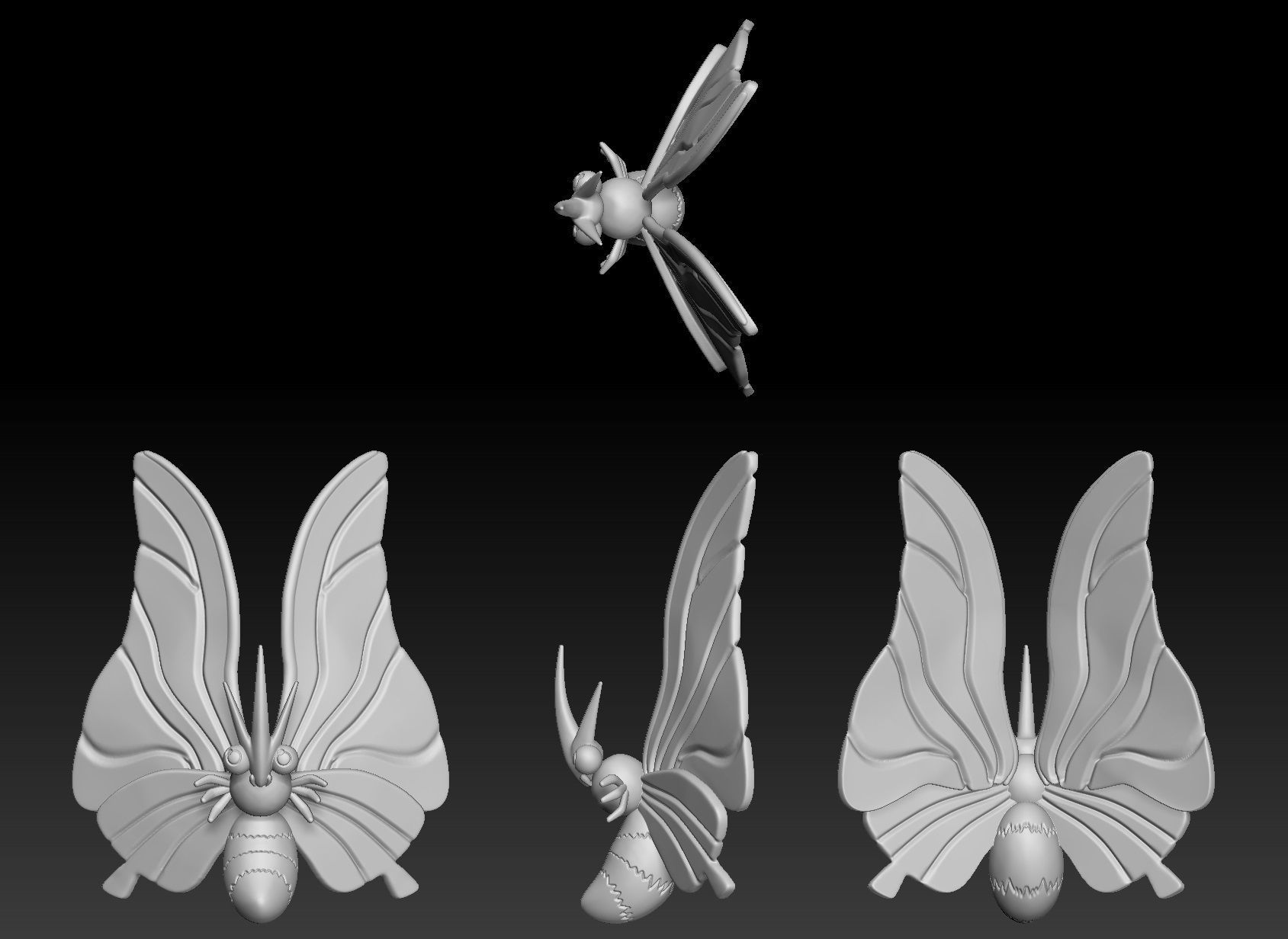 Pokemon Venonat Venomoth 3D print model_2