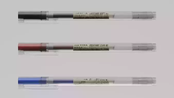 Muji Pens - 3 Colours 3D model