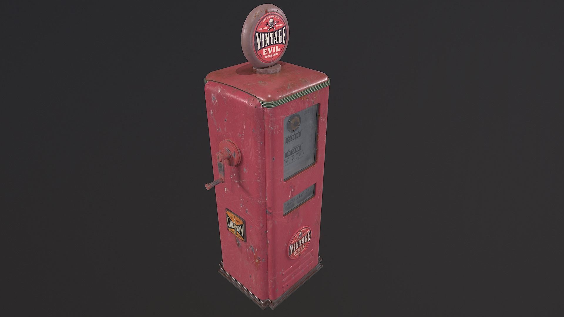 Retro Gas Station Low-poly 3D model_2