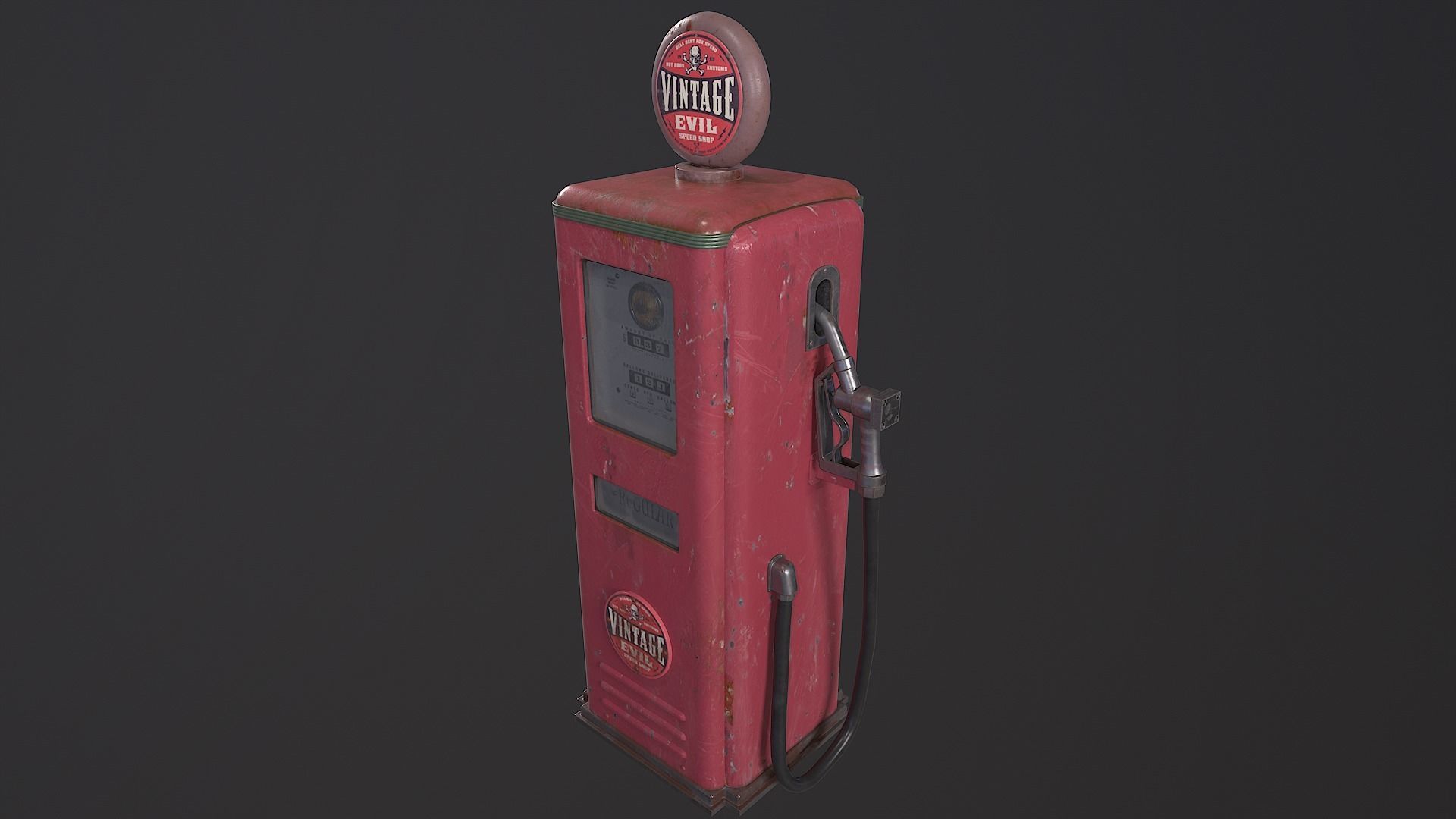 Retro Gas Station Low-poly 3D model_3
