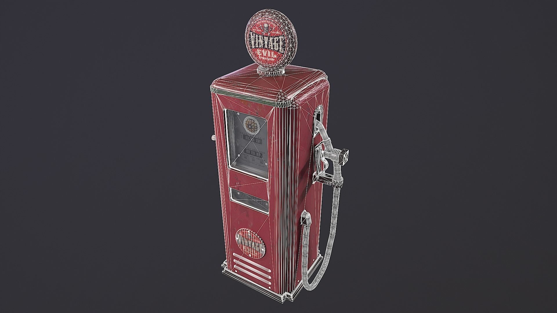 Retro Gas Station Low-poly 3D model_8