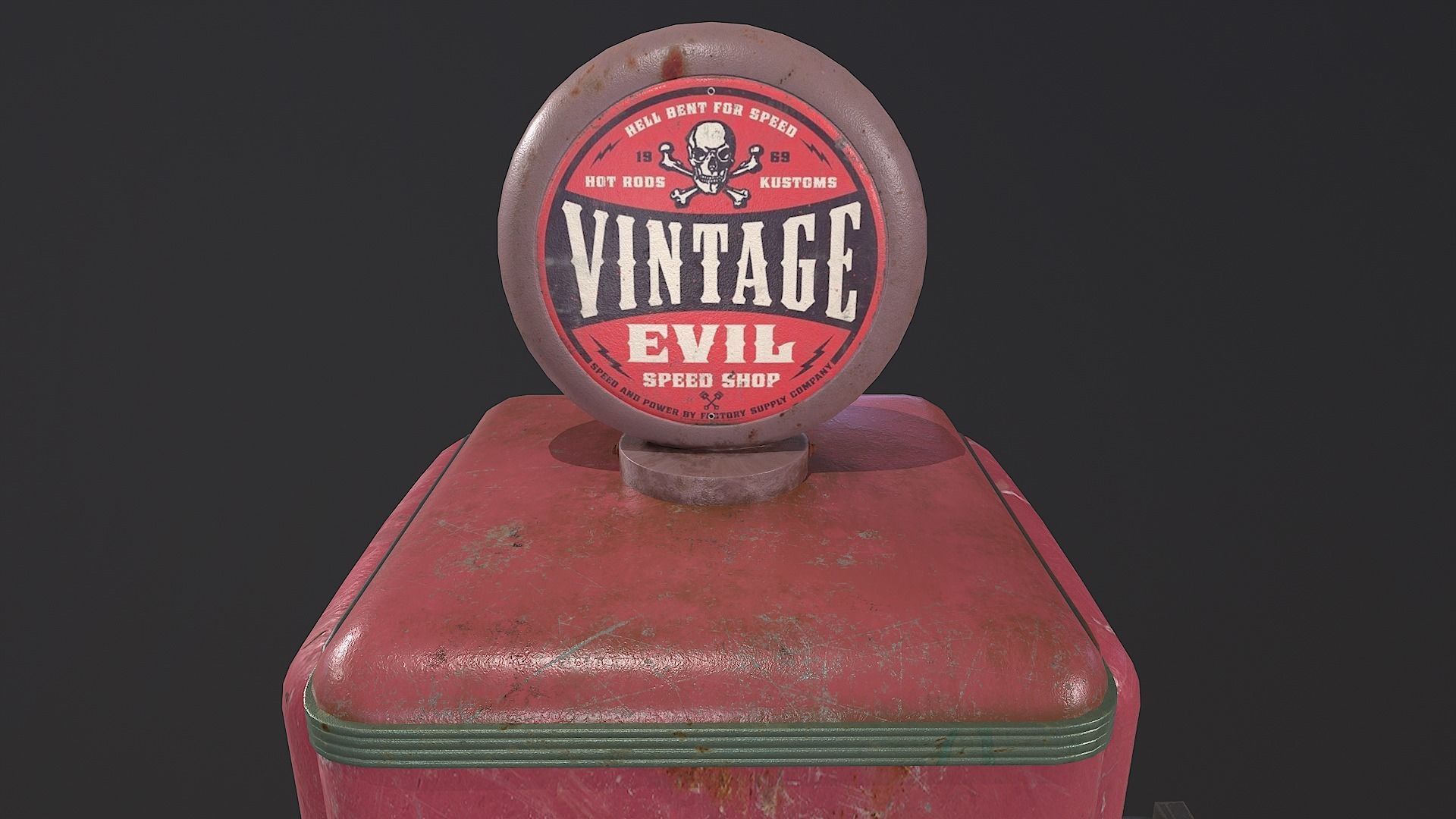 Retro Gas Station Low-poly 3D model_6