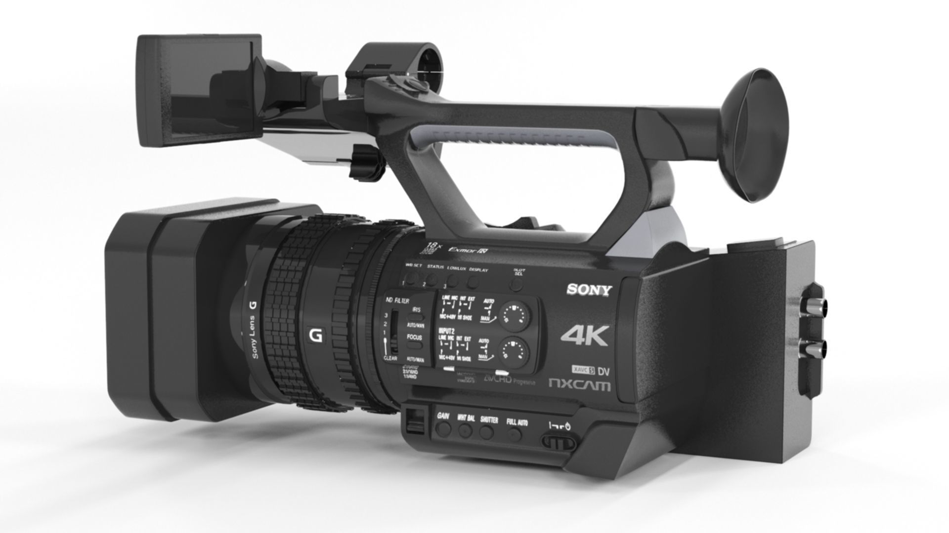 Sony HXR-NX200 HXR-NX200P 4K Professional PAL Camcorder 3D model_6