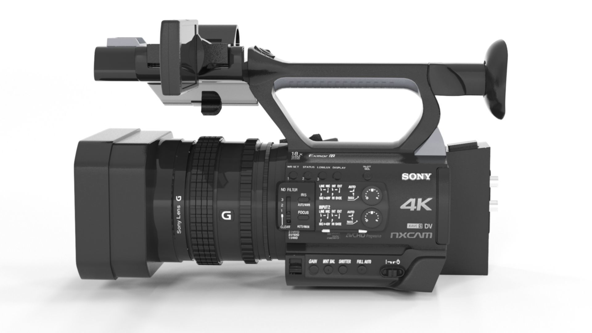 Sony HXR-NX200 HXR-NX200P 4K Professional PAL Camcorder 3D model_5