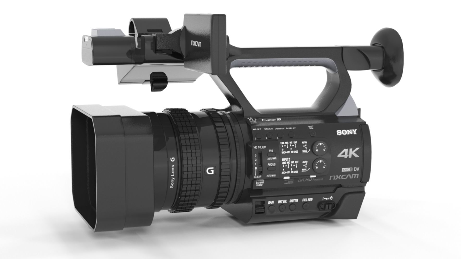 Sony HXR-NX200 HXR-NX200P 4K Professional PAL Camcorder 3D model_4