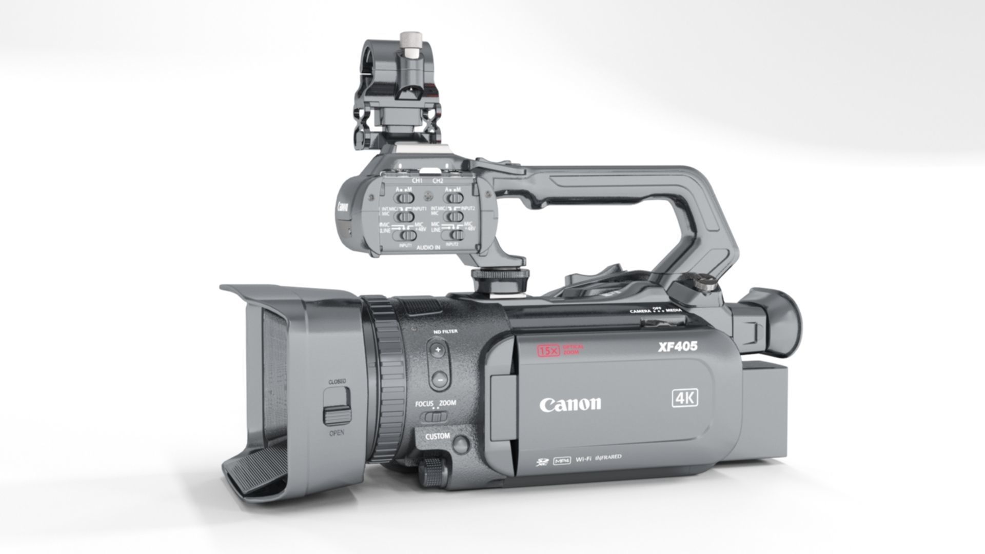 Canon XF405 Professional Camcorder 3D model_12