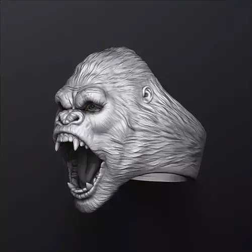 Gorilla Head Ring