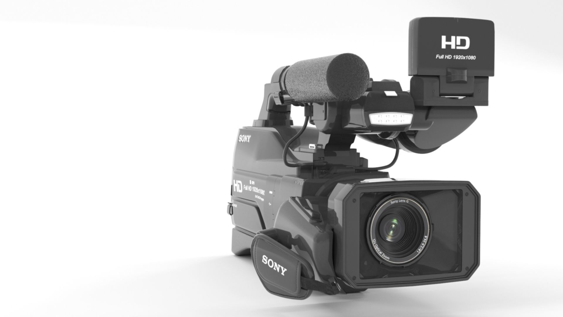 Sony HXR-MC2500 Shoulder Mount AVCHD Camcorder 3D model_13