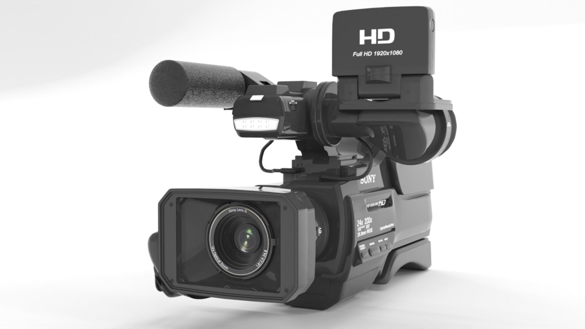 Sony HXR-MC2500 Shoulder Mount AVCHD Camcorder 3D model_4