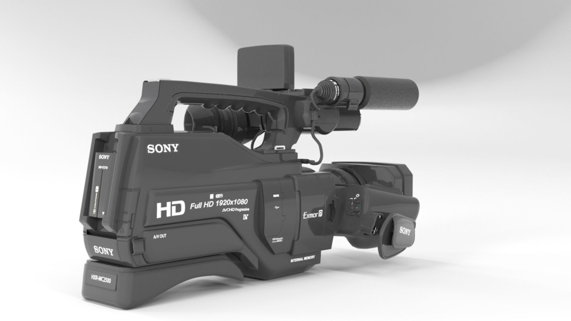 Sony HXR-MC2500 Shoulder Mount AVCHD Camcorder 3D model_5