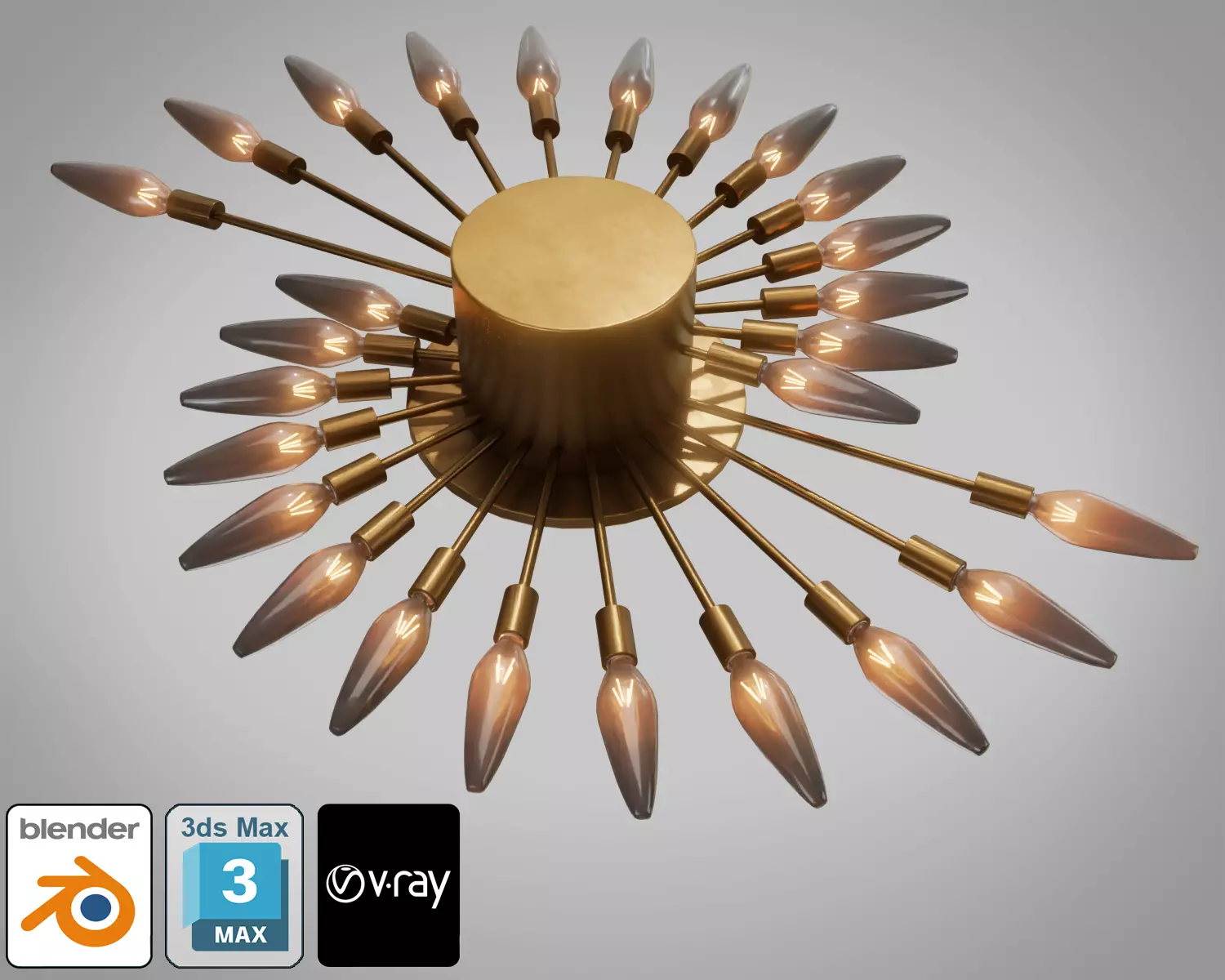 Ceiling Light 9 Low-poly 3D model
