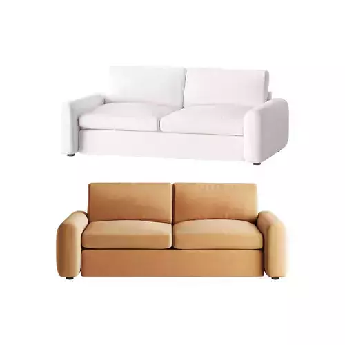 WHITE PERFORMANCE FABRIC APARTMENT SOFA