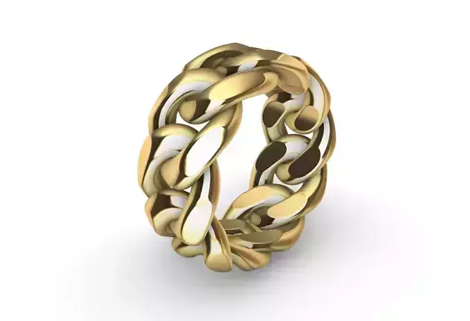 heavy 10mm miami cuban chain ring band US 7