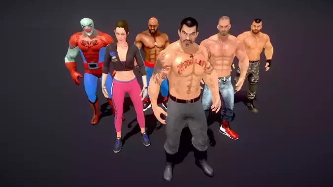 Fierce Fighter Rigged 3D Model