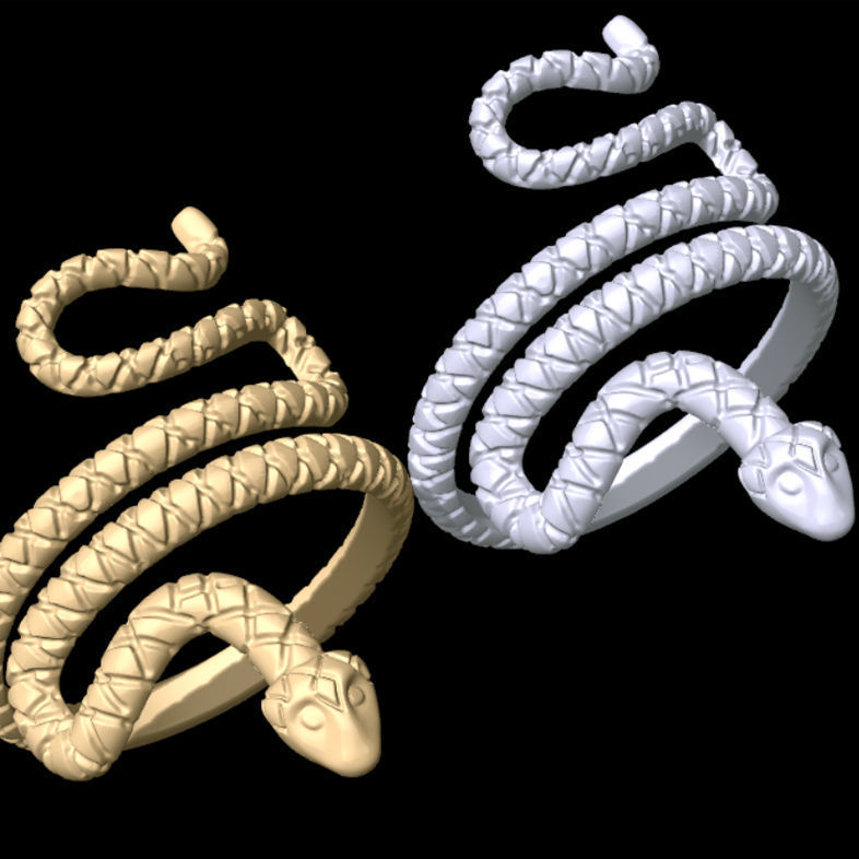 Snake ring 3D print model_9
