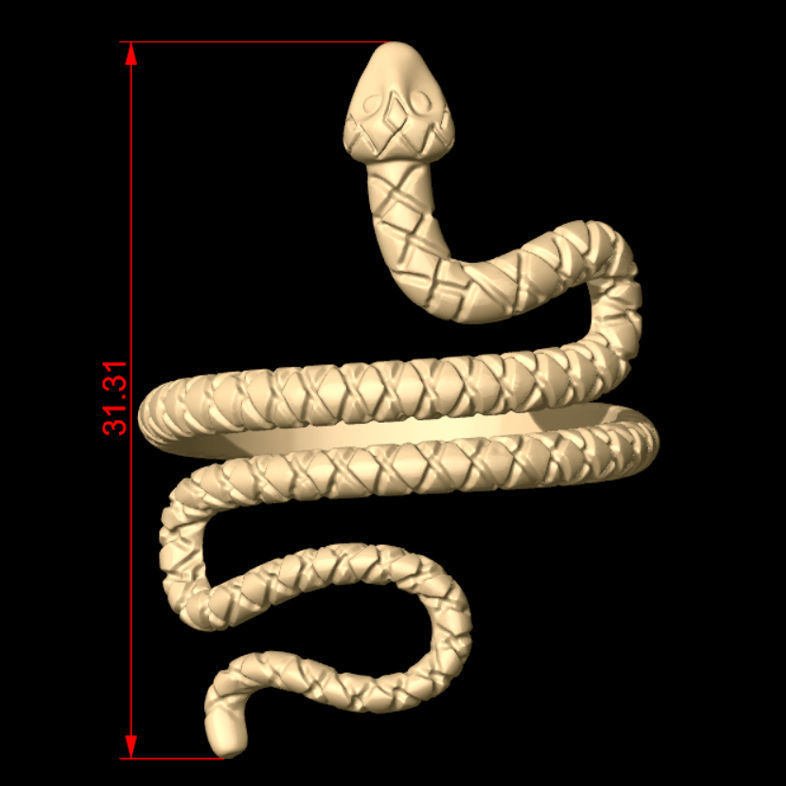 Snake ring 3D print model_2