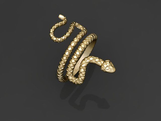 Snake ring 3D print model_7