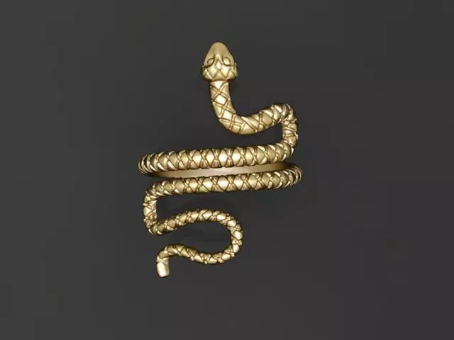 Snake ring 3D print model_0