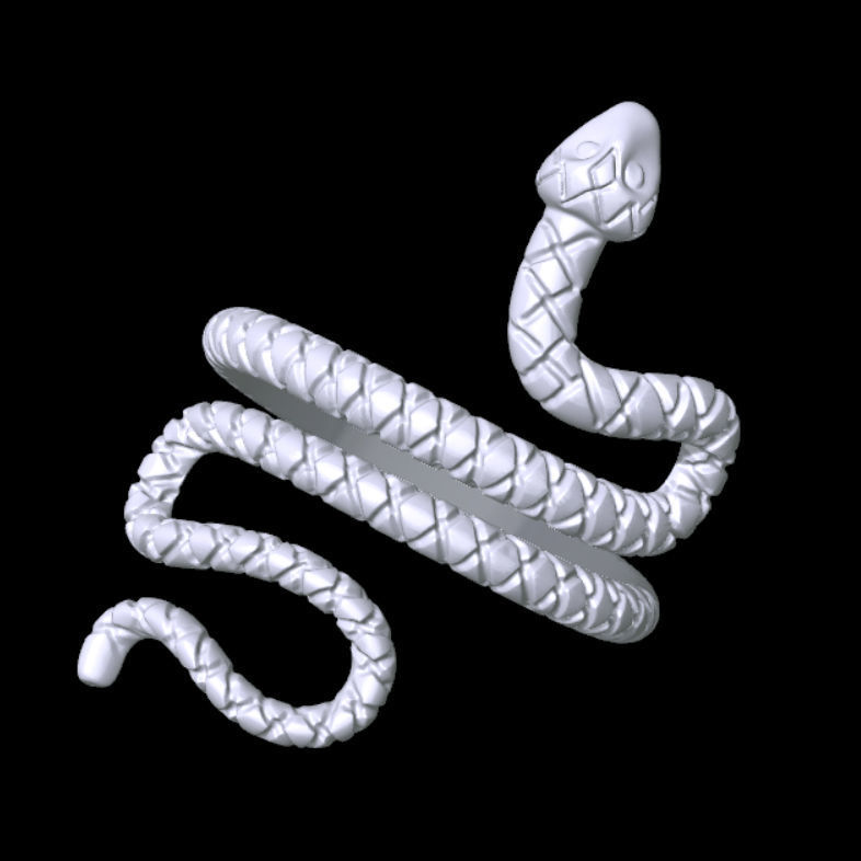 Snake ring 3D print model_8