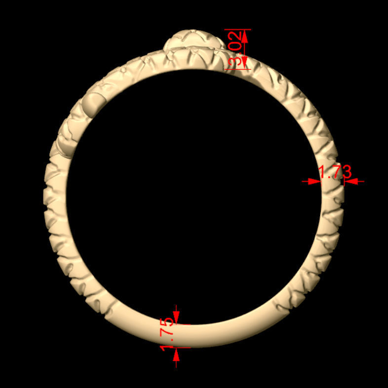 Snake ring 3D print model_3