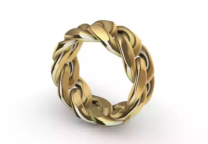 heavy 10mm miami cuban chain ring band US 8