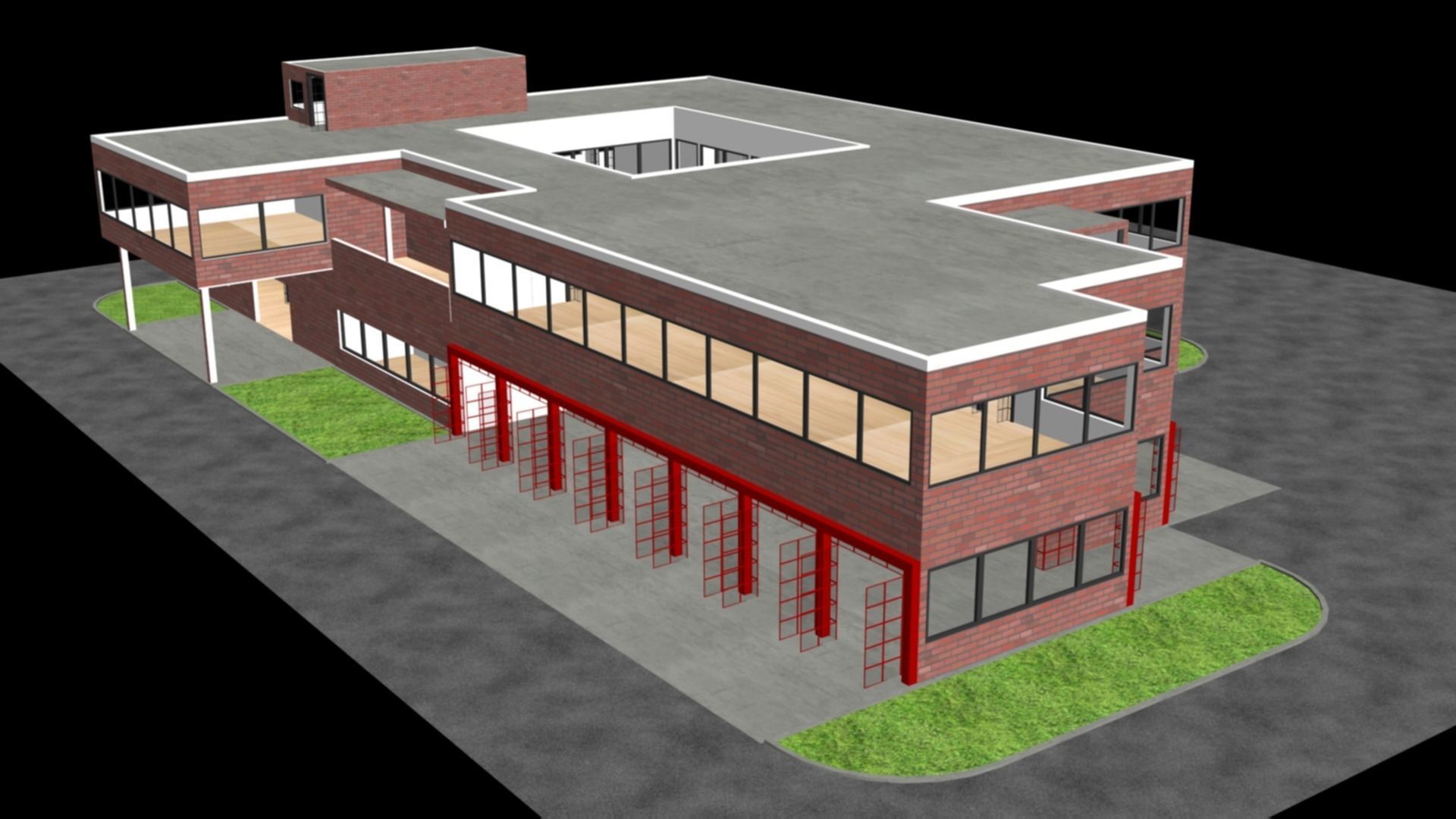 German Fire Station  3D model_3