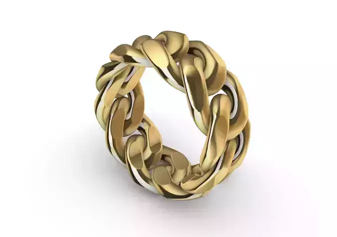 heavy 10mm miami cuban chain ring band US 8 hlf