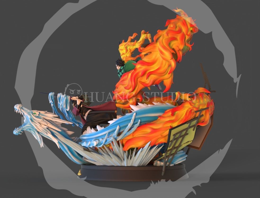 Giyu Tomioka and Tanjiro - Demon Slayer 3D print model_5