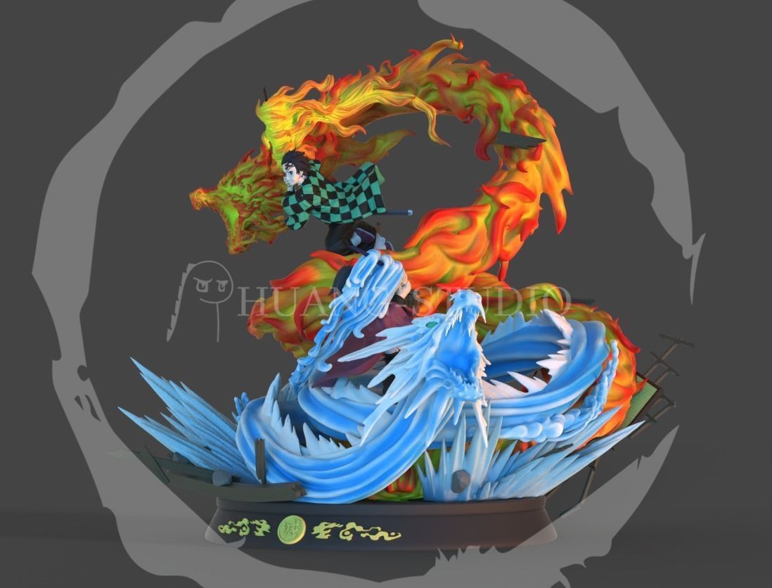 Giyu Tomioka and Tanjiro - Demon Slayer 3D print model_3