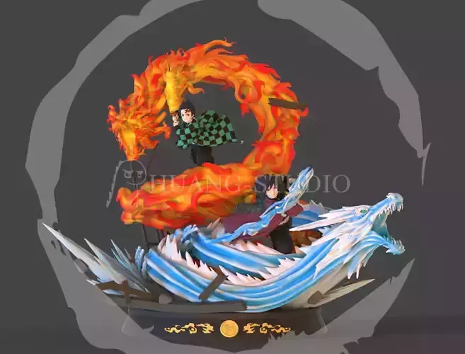 Giyu Tomioka and Tanjiro - Demon Slayer