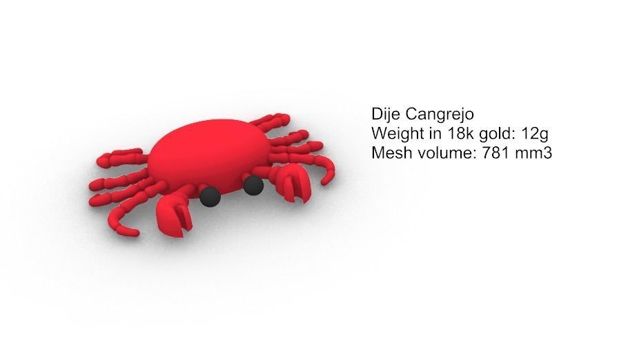 Dije Cangrejo Crab Pendant SM 3D print model_2
