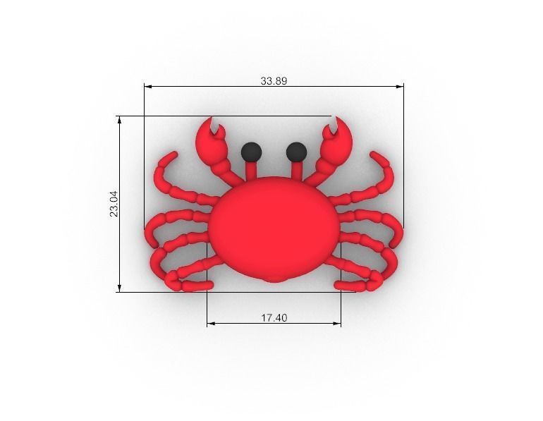 Dije Cangrejo Crab Pendant SM 3D print model_4