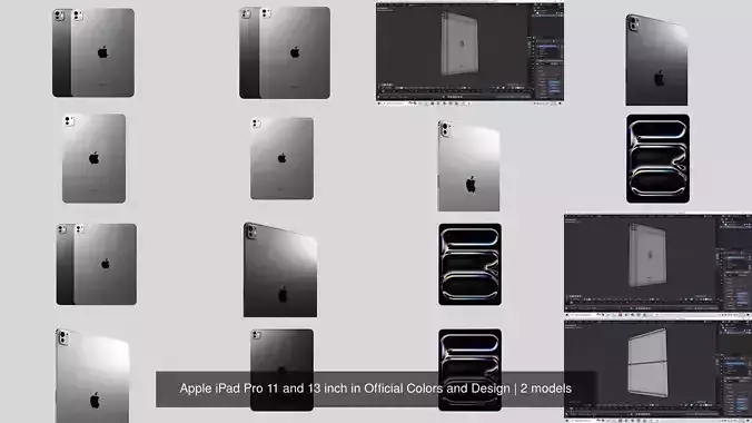 Apple iPad Pro 11 and 13 inch in Official Colors and Design