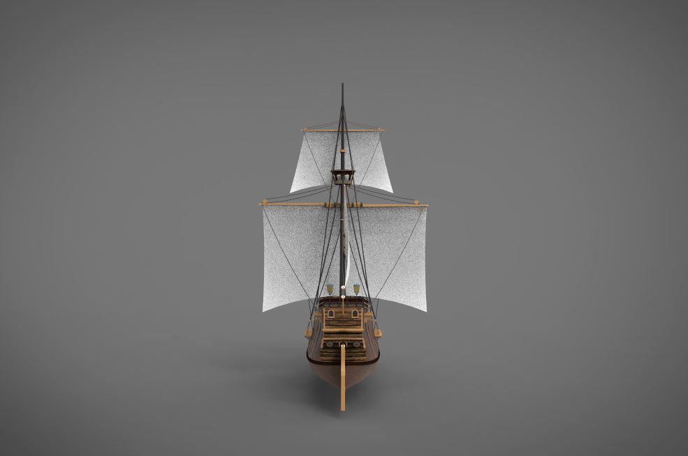 Santa Maria frigate 3D model_2